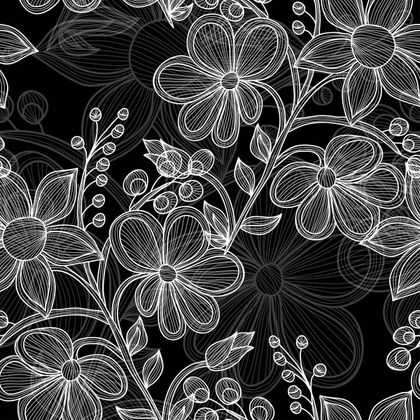 Bloemen naadloos patroon — Stockvector