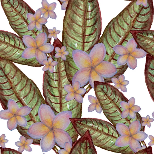 Aquarel tropisch naadloos patroon — Stockfoto