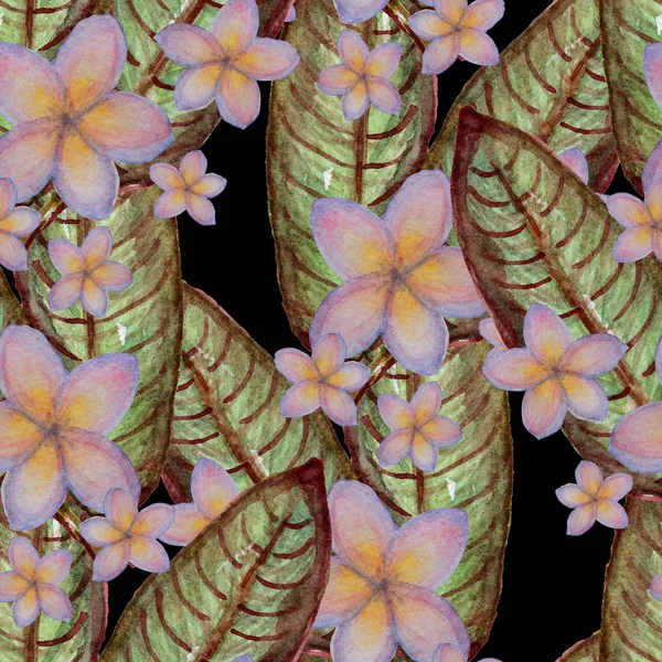 Aquarel tropisch naadloos patroon — Stockfoto