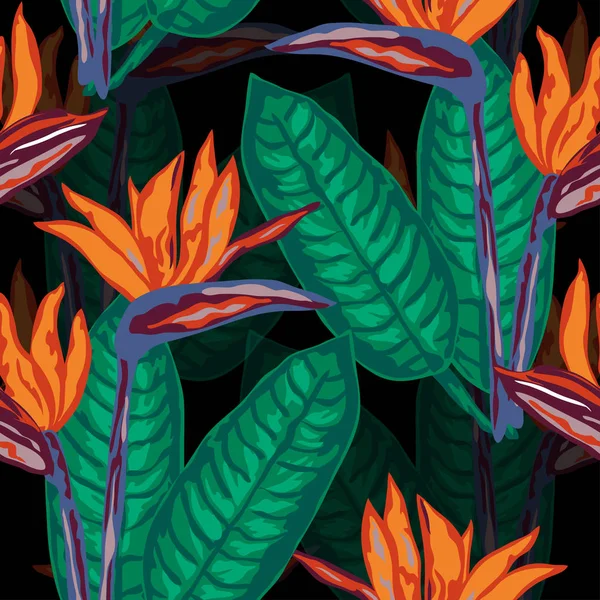 Beau motif tropical sans couture — Image vectorielle