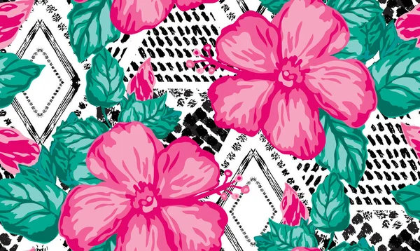 Beau motif tropical sans couture — Image vectorielle