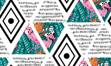 Grunge tropikal seamless modeli