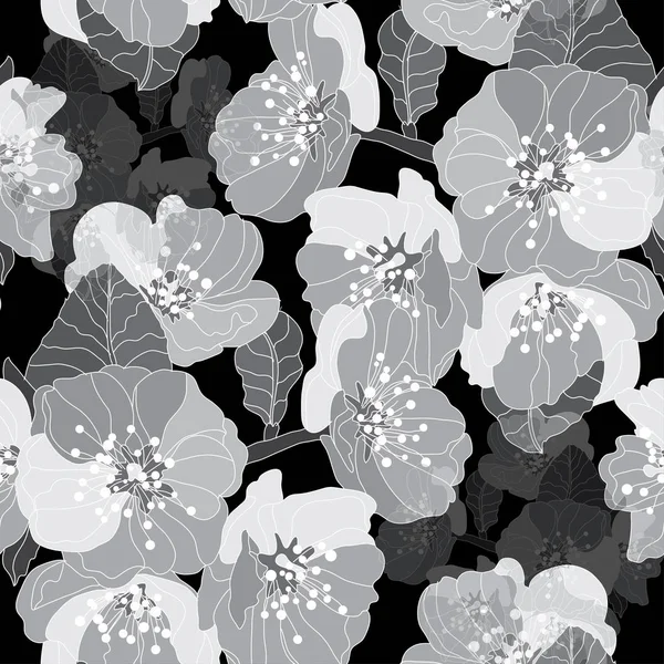 Motif floral sans couture — Image vectorielle