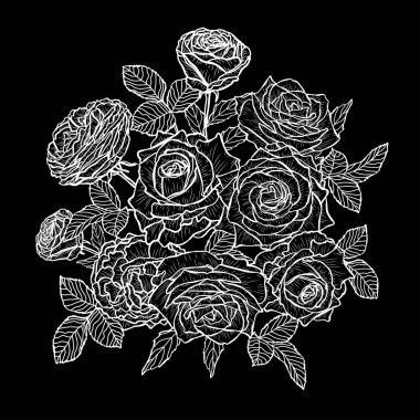 Elle çizilmiş çiçek dekorasyon