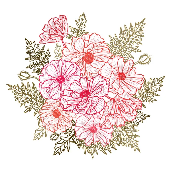 Hand getrokken florale decoratie — Stockvector