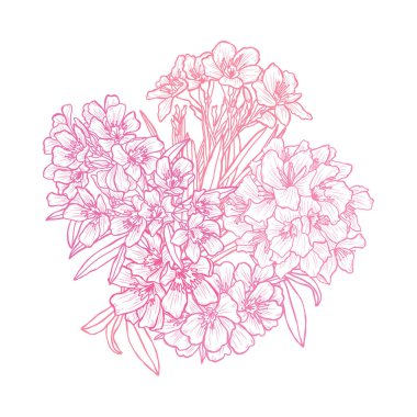 Elle çizilmiş çiçek dekorasyon