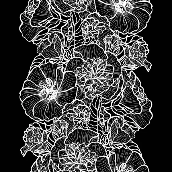 รูปแบบดอกไม้ไร้เย็บ — ภาพเวกเตอร์สต็อก