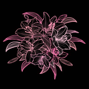 Elle çizilmiş çiçek dekorasyon