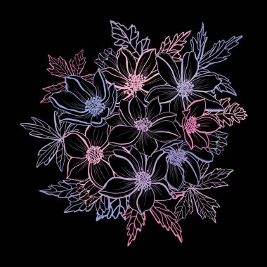 Elle çizilmiş çiçek dekorasyon