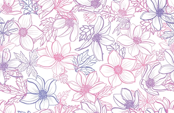 Motif floral sans couture — Image vectorielle