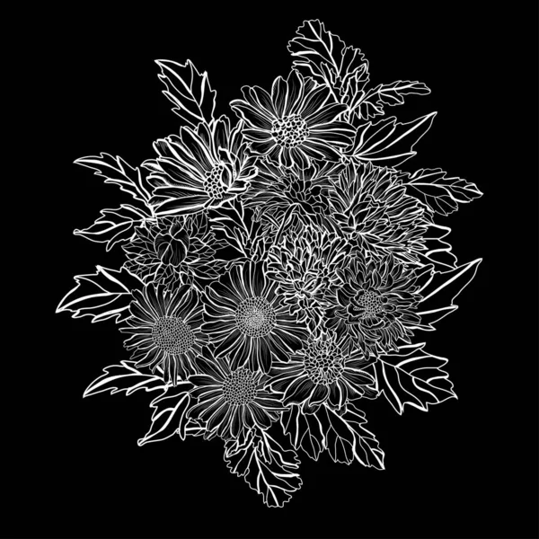 Décoration florale dessinée à la main — Image vectorielle