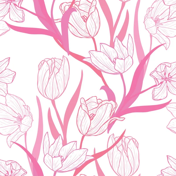 Motif floral sans couture — Image vectorielle