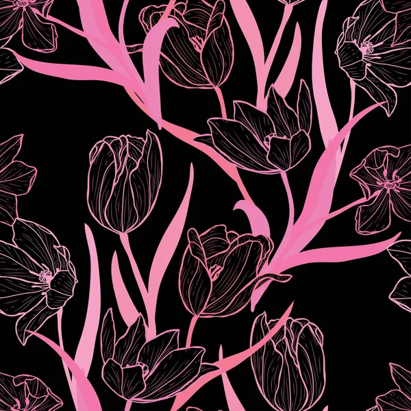 Motif floral sans couture — Image vectorielle