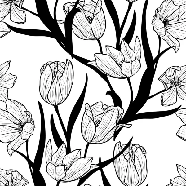 Motif floral sans couture — Image vectorielle