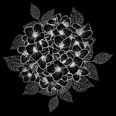 Elle çizilmiş çiçek dekorasyon