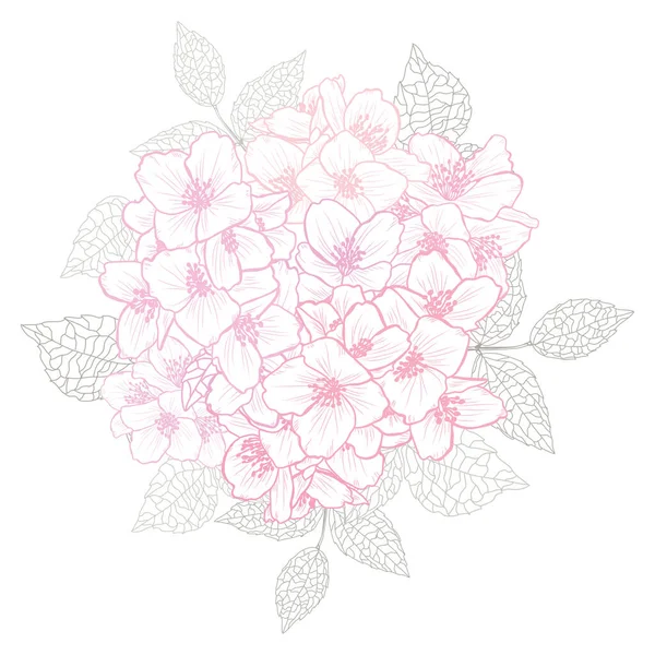 Hand getrokken florale decoratie — Stockvector