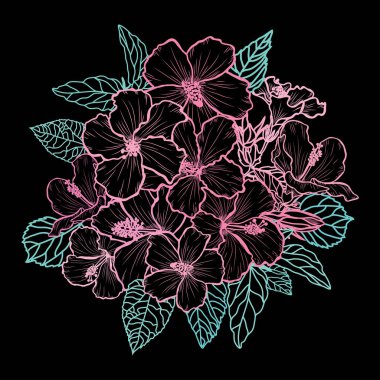 Elle çizilmiş çiçek dekorasyon