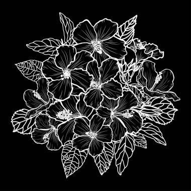 Elle çizilmiş çiçek dekorasyon