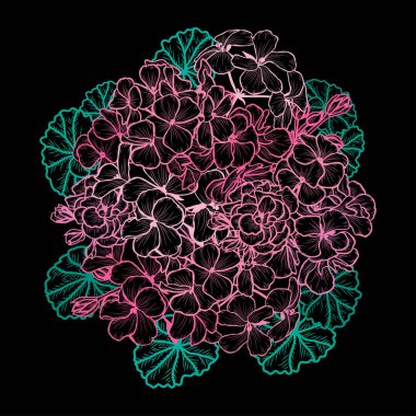 Elle çizilmiş çiçek dekorasyon