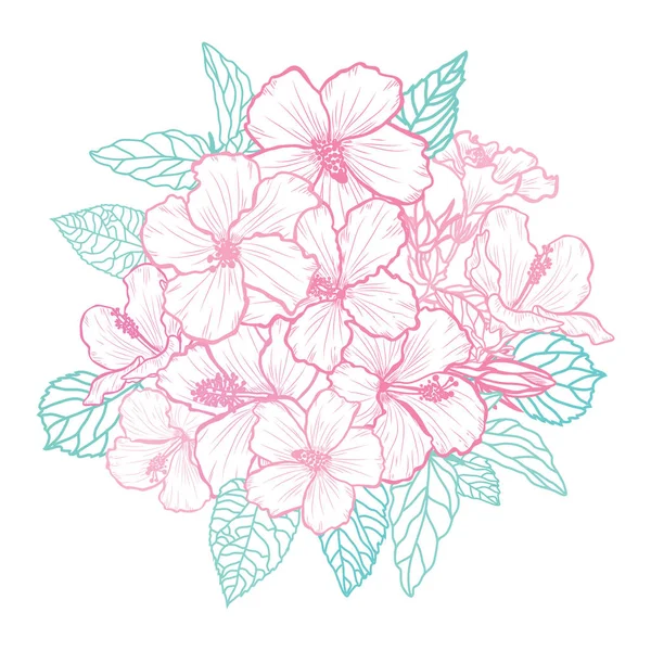 Decoración floral dibujada a mano — Vector de stock