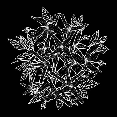 Elle çizilmiş çiçek dekorasyon