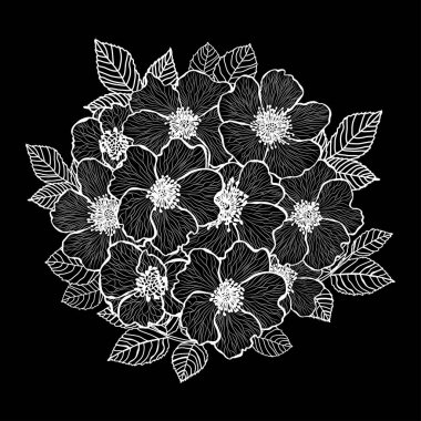Elle çizilmiş çiçek dekorasyon