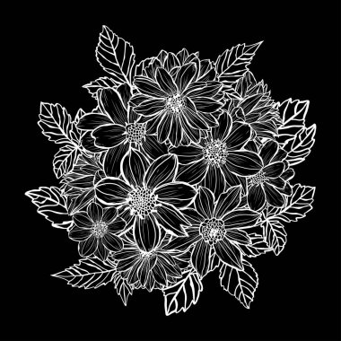 Elle çizilmiş çiçek dekorasyon