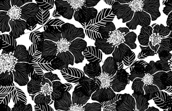 Bloemen naadloos patroon — Stockvector