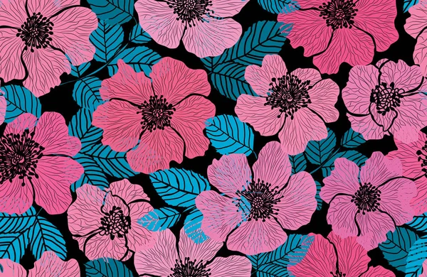 Motif floral sans couture — Image vectorielle