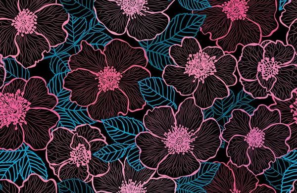 Motif floral sans couture — Image vectorielle