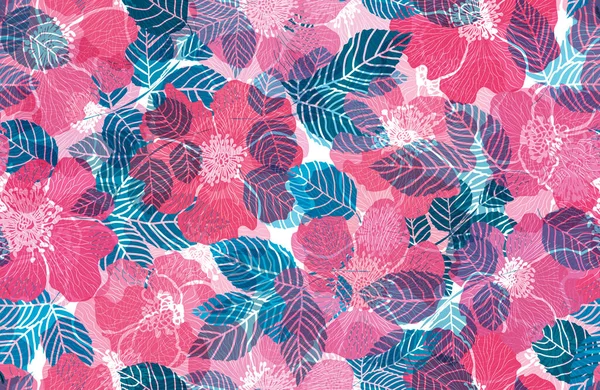 Motif floral sans couture — Image vectorielle