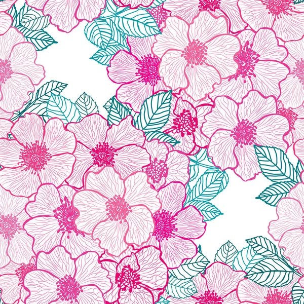 Bloemen naadloos patroon — Stockvector