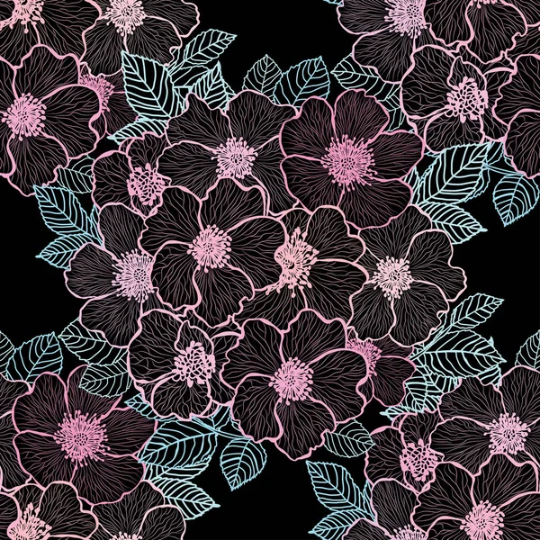 Bloemen naadloos patroon — Stockvector