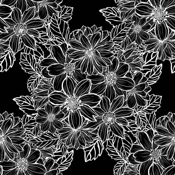 Bloemen naadloos patroon — Stockvector