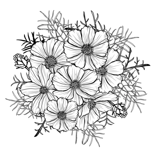 Handritad blomdekor — Stock vektor