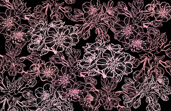 Motif floral sans couture — Image vectorielle