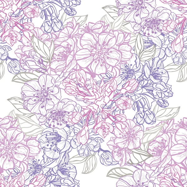 Bloemen naadloos patroon — Stockvector