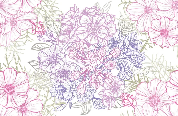 Motif floral sans couture — Image vectorielle