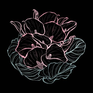 Elle çizilmiş çiçek dekorasyon