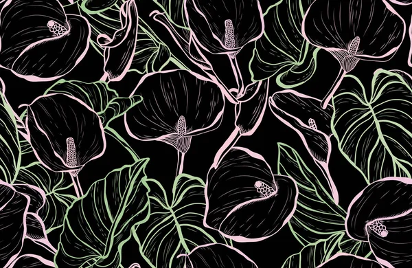 Bloemen naadloos patroon — Stockvector