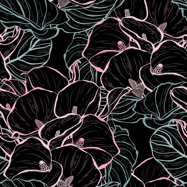 Motif floral sans couture — Image vectorielle