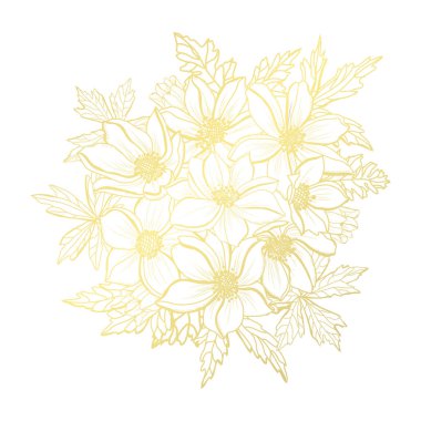 altın çiçek dekorasyon