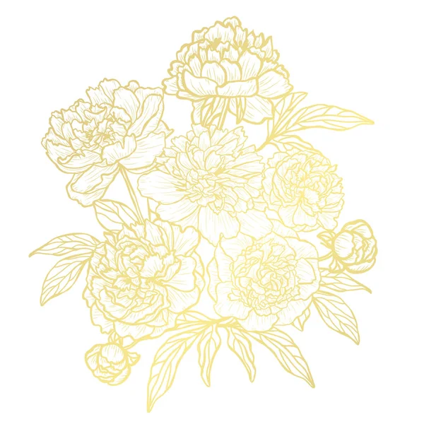 Gouden florale decoratie — Stockvector