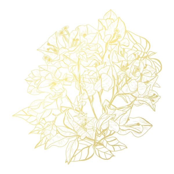 Gouden florale decoratie — Stockvector