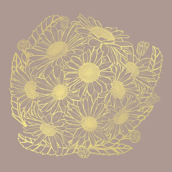 Золотой цветочный декор — стоковый вектор