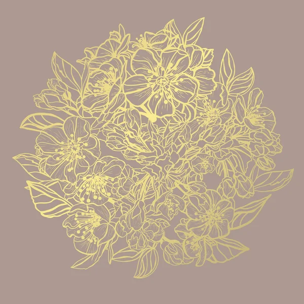 Gouden florale decoratie — Stockvector