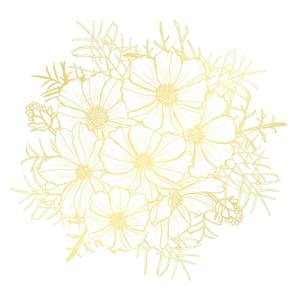 Gouden florale decoratie — Stockvector