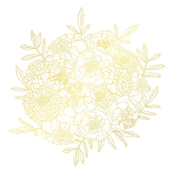 Golden floral decoration — Stock Vector