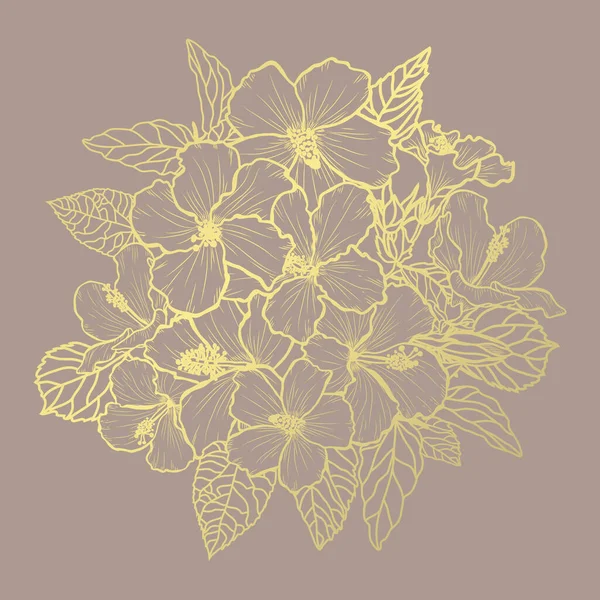 Golden floral decoration — Stock Vector