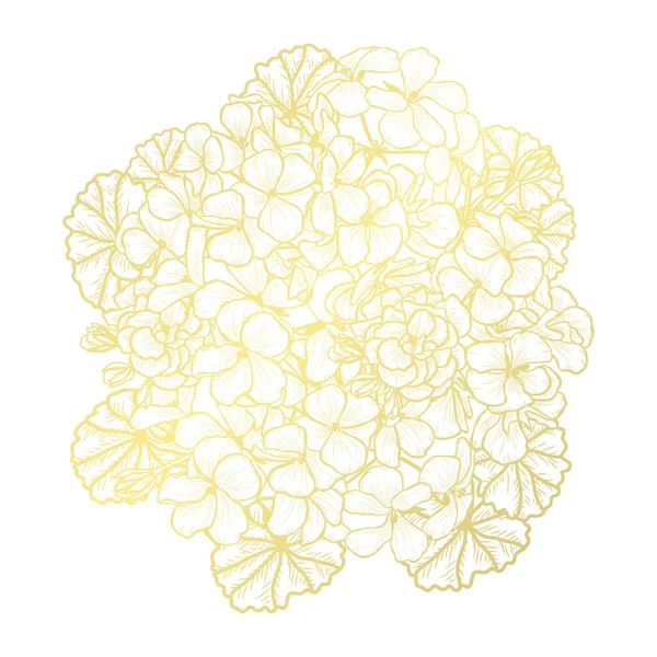 Altın çiçek dekorasyon — Stok Vektör